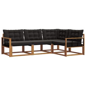 vidaXL V&auml;li diivanikomplekt padjaga 4 pcs Looduslik ja must