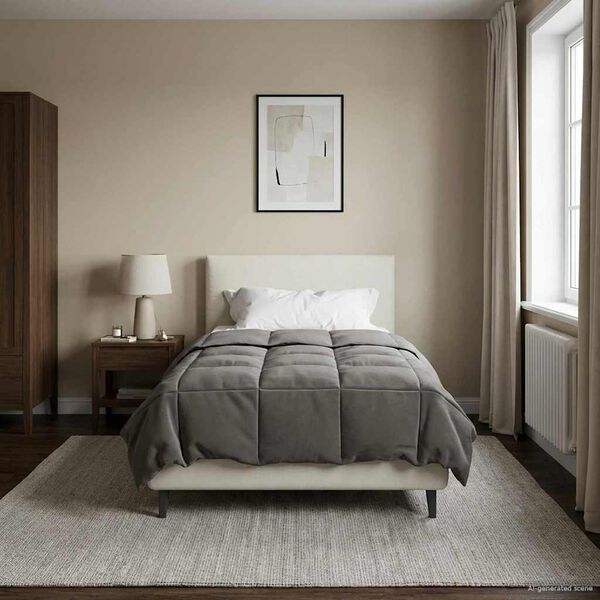 vidaXL Suvised teki Rapistatud Helehall 135 x 220 cm Mikrokiud