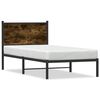 vidaXL metallist voodiraam ilma madratsita suitsutatud tamm 90x200 cm