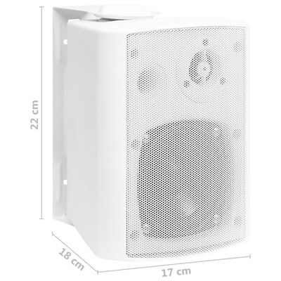 vidaXL seinale kinnitatavad stereokõlarid 2 tk, valge, tuppa/õue 80 W