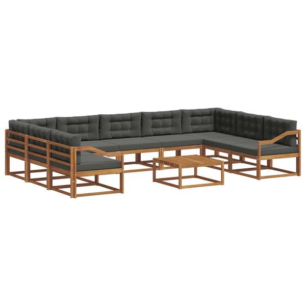 vidaXL V&auml;li diivanikomplekt padjaga 10 pcs Looduslik ja antriit