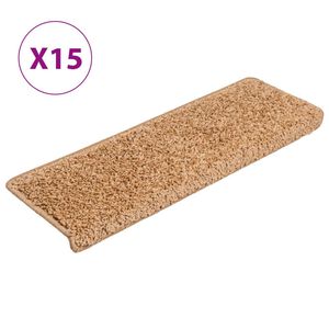 vidaXL trepimatid 15 tk 65 x 21 x 4 cm beežid ristk&uuml;likukujulise servaga