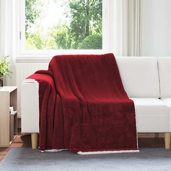 vidaXL Pleedi pleed Bordeaux punane 150 x 200 cm Fliis