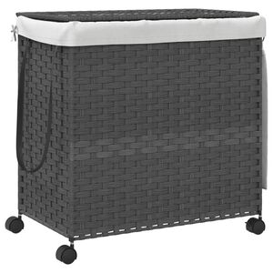 vidaXL ratastega pesukorv, hall, 60 x 35 x 60,5 cm, rotang