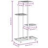 vidaXL 4 tasandiga lillealus ratastel, 44 x 23 x 80 cm, valge raud