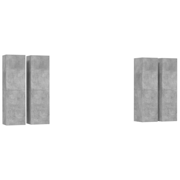 vidaXL telerikapid 4 tk, betoonhall, 30,5 x 30 x 110 cm tehispuit