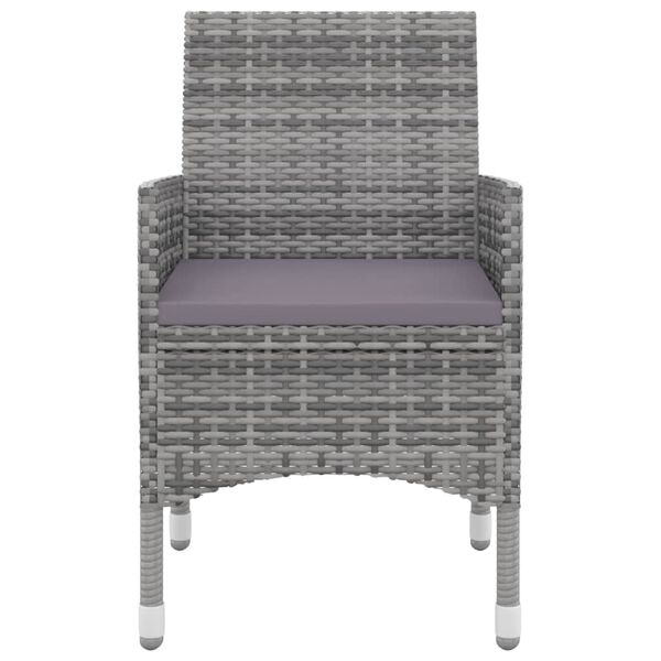 vidaXL 5-osaline aiamööbli komplekt patjadega, polürotang ja klaas