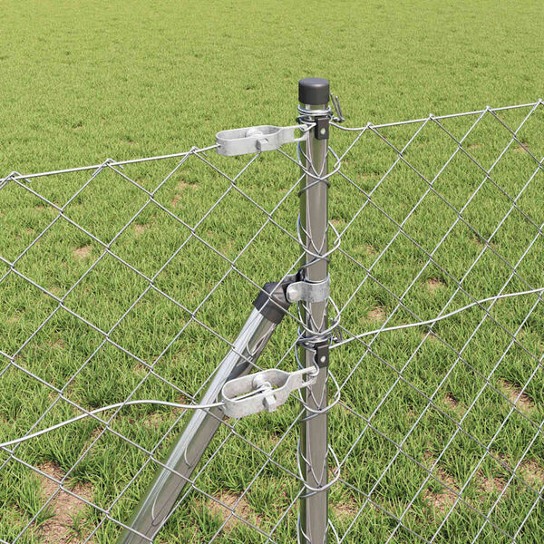 vidaXL Aiapost Hõbedane 10 x 0,4 m (60 x 60 mm võrk) Teras