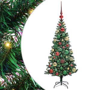 vidaXL Tehis pre-lit j&otilde;ulupuu Roheline 120 cm PVC ja metall
