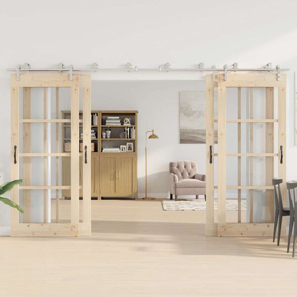 vidaXL liuguksetarvikute komplekt, 366 cm, roostevaba teras, hõbedane