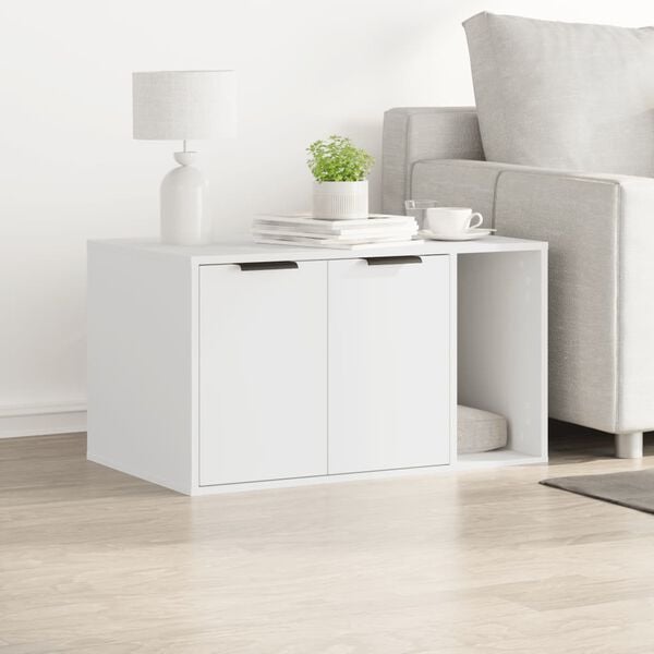 vidaXL kassi liivakast korpus, valge, 80x50x45 cm, tehispuit