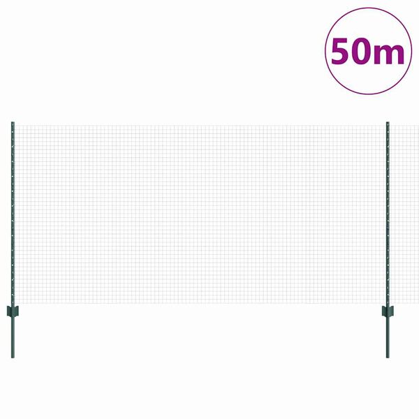 vidaXL Aed koos postiga Roheline 1,2 x 50 m Terased ja PVC
