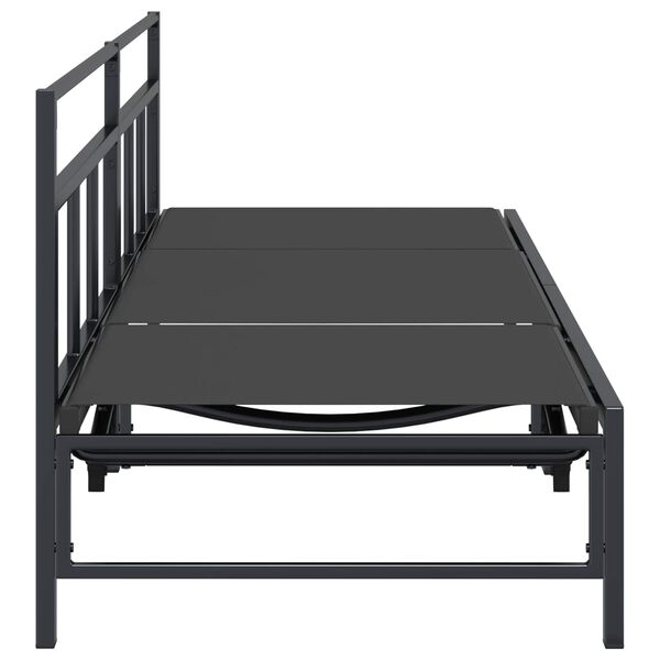 vidaXL Lamamistool Must 200 x 62 x 59,5 cm Tekstileen