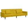 vidaXL 2-kohaline diivanvoodi jalapingiga, kollane, samet