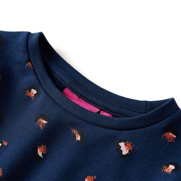 Pikkade varrukatega laste kleit, tumesinine, 104