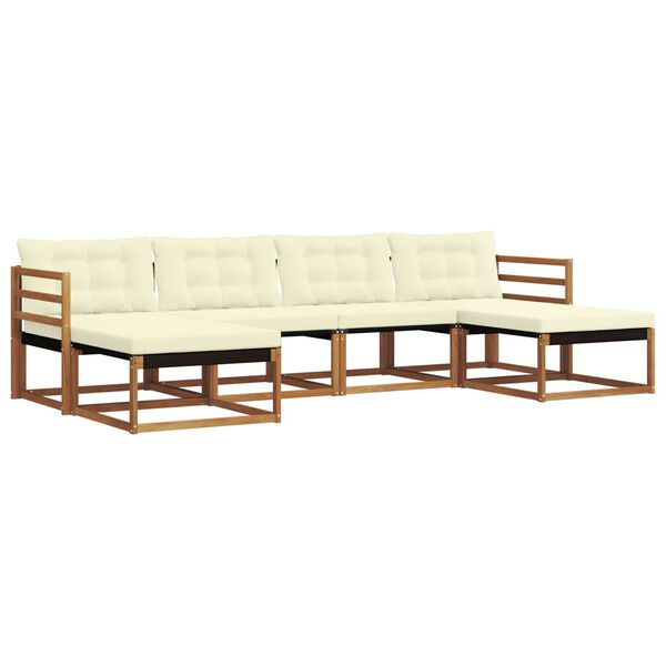 vidaXL V&auml;li diivanikomplekt padjaga 6 pcs Looduslik ja kreem