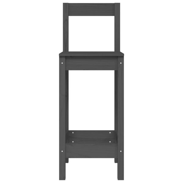 vidaXL baaritoolid 2 tk, hall, 40x41,5x112 cm, männipuit