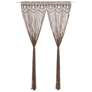 vidaXL makrameekardin, pruunikashall 140 x 240 cm puuvill