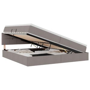 vidaXL Voodi hoiukohaga ja madratsiga peaga Pruunikashall 200 x 200 cm