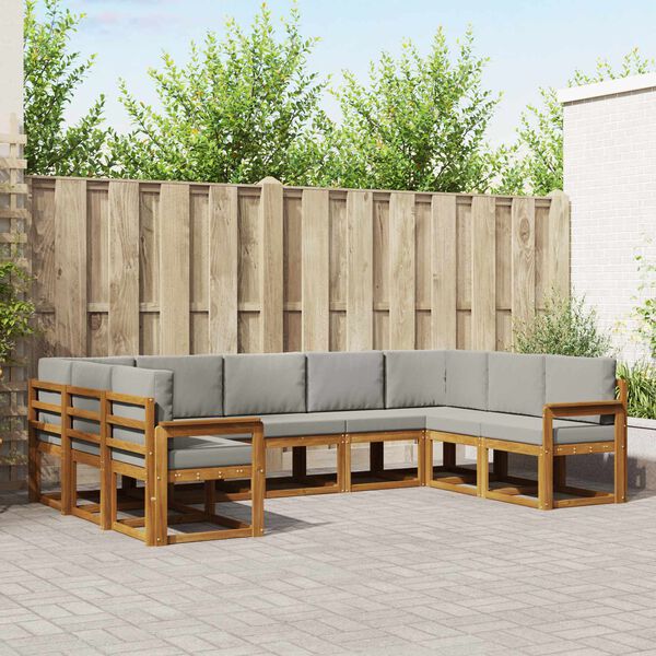 vidaXL V&auml;li diivanikomplekt padjaga 9 pcs Looduslik ja Hele Hall