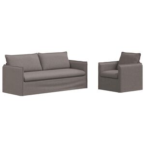 vidaXL Diivanikomplekt 2 pcs Pruunikashall 196 x 82 x 85 cm kangas