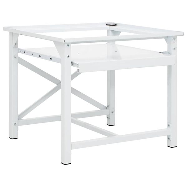 vidaXL pesumasina alus v&auml;ljat&otilde;mmatava riiuliga, valge