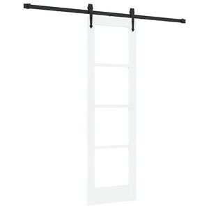 vidaXL Libisev uks Valge ja must 61 x 198,5 cm Soe m&auml;nnipuit ja klaas