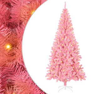 vidaXL J&otilde;ulupuu koos 300 LED-iga koos alusega Roosa 180 cm PVC