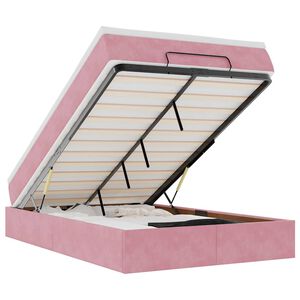 vidaXL Ottomani voodi madratsiga, roosa, 120x190 cm, samet