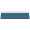 vidaXL Ottomani voodiraam madratsiga, tumesinine, 90x190cm, samet