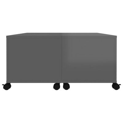 vidaXL kohvilaud, kõrgläikega hall, 75 x 75 x 38 cm, puitlaastplaat