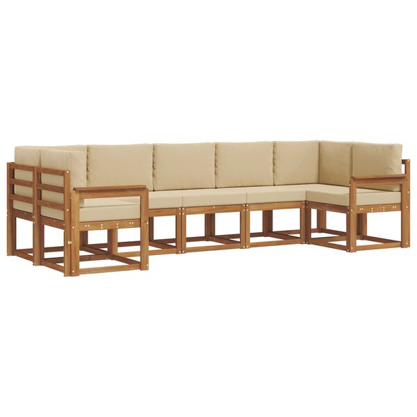 vidaXL V&auml;li diivanikomplekt padjaga 7 pcs Looduslik ja beež