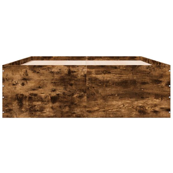 vidaXL voodiraam, suitsutatud tamm, 135 x 190 cm, tehispuit