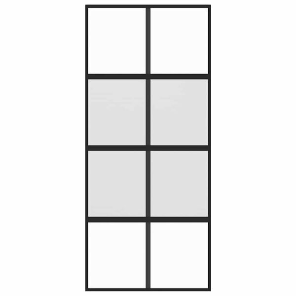 vidaXL liuguks, must, 90 x 205 cm, karastatud klaas ja alumiinium