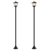 vidaXL Lamp Post Set with LED Bulb 2 tk Must 16 x 16 x 156 cm