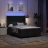 vidaXL LED Box Spring Voodi madratsiga peaga Must 160 x 200 cm kangas