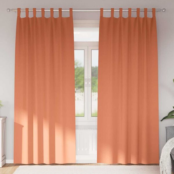 vidaXL Kardinad r&otilde;ngastega 2 pcs Terrakota 245 x 140 cm Pol&uuml;ester