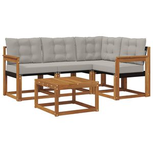 vidaXL V&auml;li diivanikomplekt padjaga 5 pcs Looduslik ja Hele Hall