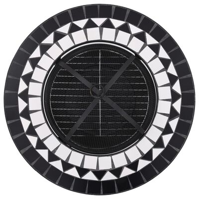 vidaXL tuleasemega laud, must ja valge, 68 cm, keraamiline