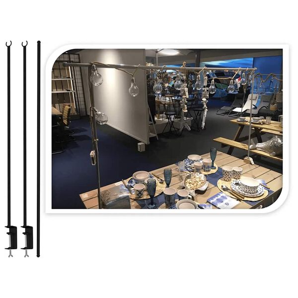 ProGarden dekoratiivne lauavarras lauaklambriga, metallmust