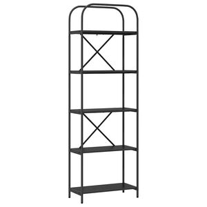 vidaXL Raamatukapp Must tamm 60 x 30 x 183 cm Tehispuit