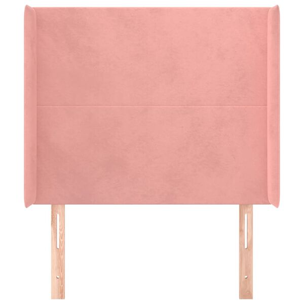 vidaXL voodipeats servadega, roosa, 93x16x118/128 cm, samet