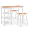 vidaXL 3-osaline baarikomplekt, MDF, valge