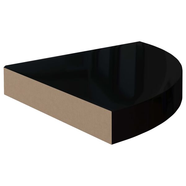 vidaXL nurgariiulid, 4 tk, k&otilde;rgl&auml;ikega must, 25 x 25 x 3,8 cm MDF