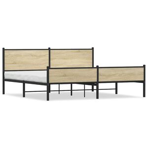 vidaXL metallist voodiraam ilma madratsita Sonoma tamm 193x203 cm