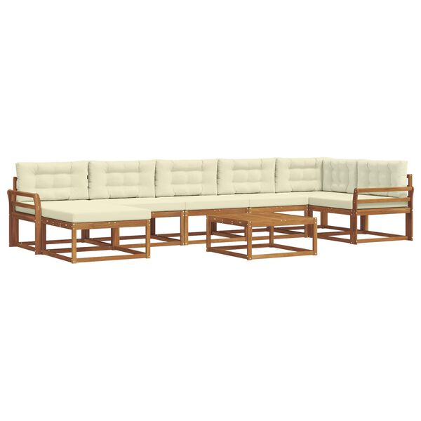 vidaXL V&auml;li diivanikomplekt padjaga 8 pcs Looduslik ja kreem