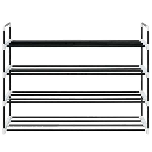 vidaXL 4 riiuliga kingariiul, metall ja plast, must