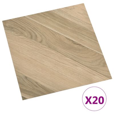vidaXL iseliimuvad põrandaplaadid 20 tk, PVC, 1,86 m² triibuline pruun
