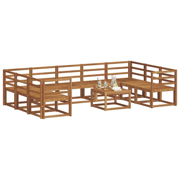 vidaXL V&auml;li diivanikomplekt 10 pcs Neutraalne Tugev akatsiapuu