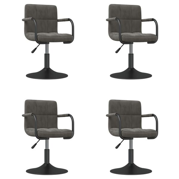 vidaXL pööratavad söögitoolid 4 tk, tumehall, samet